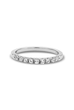 Alliance demi-tour serti griffes diamants Flanders or blanc 750 millièmes