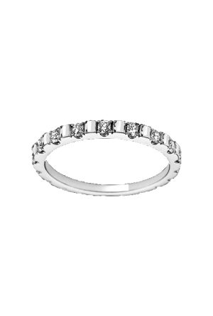 Alliance Love tour complet diamants serti barrette Flanders or blanc 750 millièmes