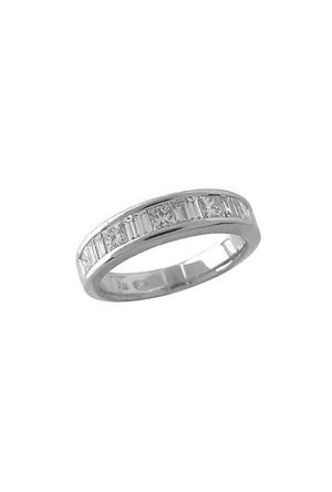 Alliance Princesse diamants or blanc 750 millièmes