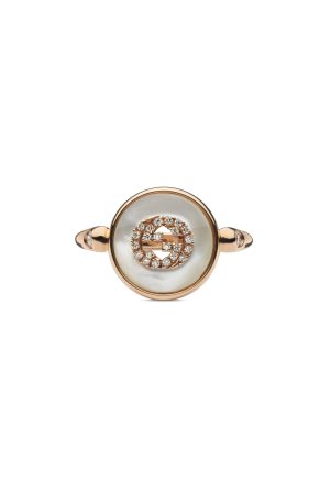 Bague Gucci Joaillerie Interlocking or rose nacre diamants