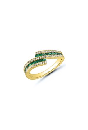 Bague Delicatesse émeraude or jaune 750 millièmes Dejean