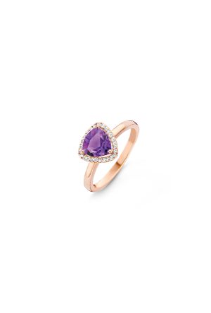 Bague Etna améthyste One More joaillerie or rose 750 millièmes