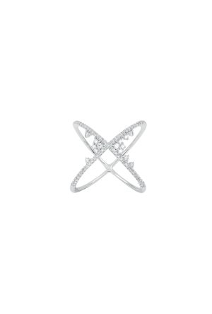 Bague Fairytale large croisée Djula or blanc 750 millièmes