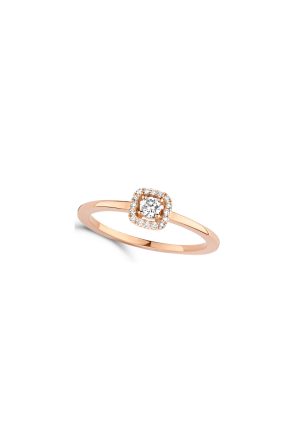 Solitaire diamants Salina One More joaillerie or rose 750 millièmes