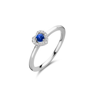 Solitaire saphir coeur Salina One More joaillerie or blanc 750 millièmes