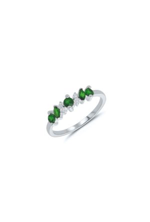 Bague Jardin d'Eden émeraude or blanc 750 millièmes Dejean