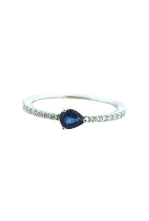 Bague Joy saphir diamants or blanc 750 millièmes