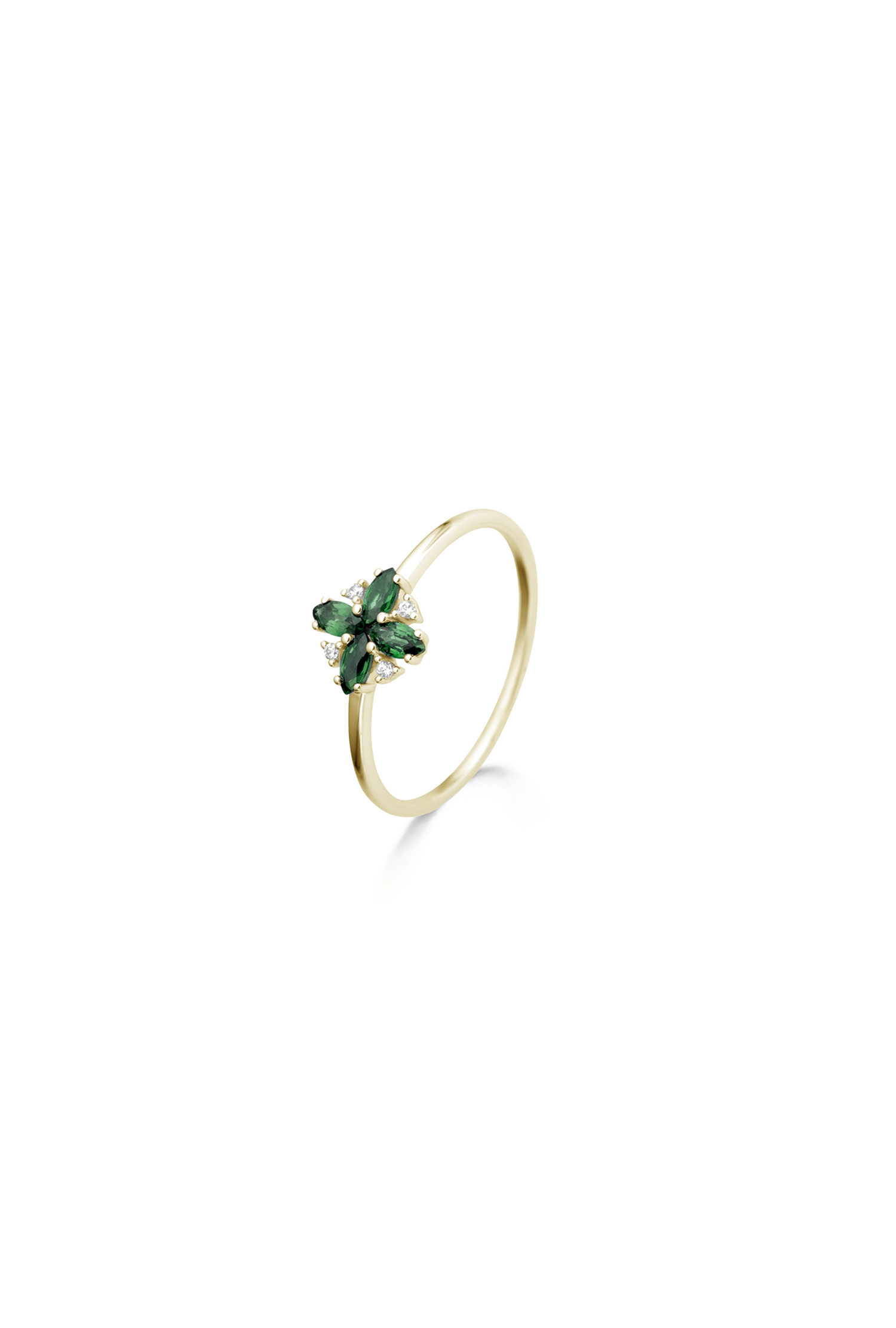 Bague Lena émeraudes diamants or jaune 750 millièmes