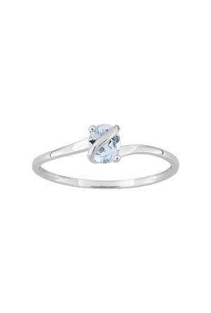 Bague Lien aigue marine or blanc 750 millièmes