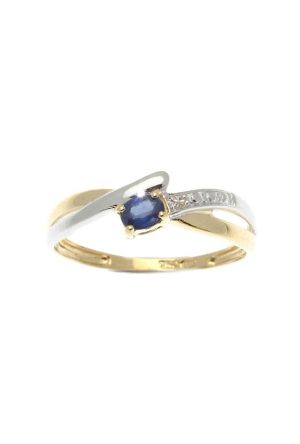 Bague Capucine saphir diamants bicolore or 750 millièmes
