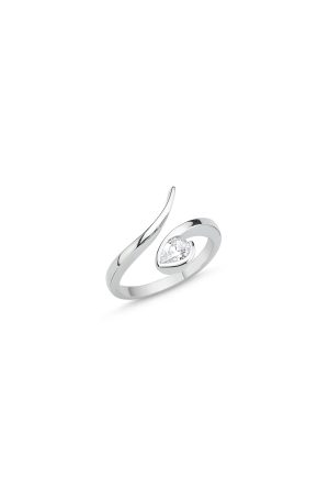 Bague Serpent diamant or blanc 750 millièmes