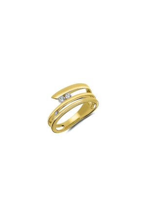 Bague Trilogie diamants or jaune 750 millièmes