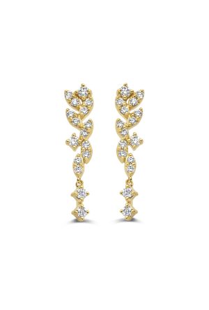 Boucles d'oreilles Constellation diamants or jaune 750 millièmes
