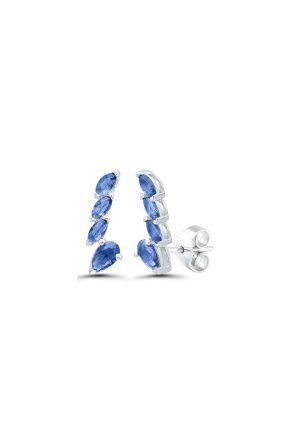 Boucles d'oreilles Délicatesse saphirs en or blanc 750 millièmes