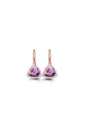 Boucles d'oreilles Etna améthystes One More joaillerie or rose 750 millièmes