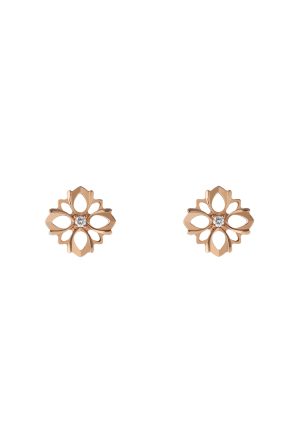 Boucles d'oreilles Gucci Joaillerie Flora Or rose 750 millièmes diamant