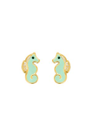 Boucles d'oreilles Enfant Hippocampe or 750 millièmes