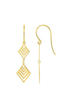 Boucles d'oreilles Losange or jaune 750 millièmes
