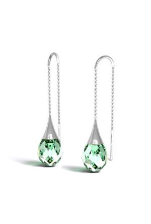 Boucles d'oreilles Natura quartz vert or blanc 750 millièmes