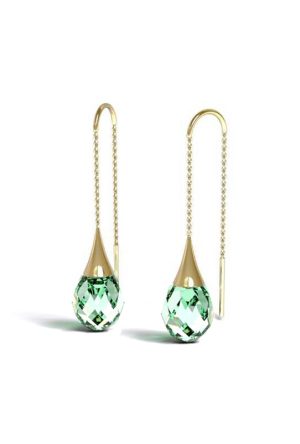 Boucles d'oreilles Tiki Elixir Natura quartz vert or jaune 750 millièmes