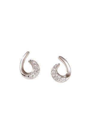 Boucles d'oreilles Volute diamants or blanc 750 millièmes