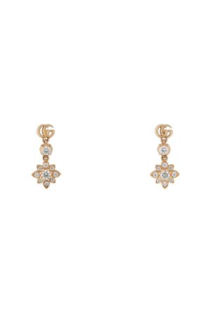 Boucles D'oreilles Gucci Joaillerie Flora or rose diamants