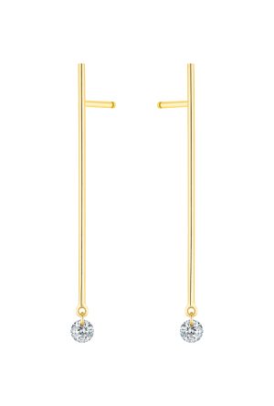 Boucles d'oreilles La Brune & La Blonde majorette or jaune 750 millièmes diamants