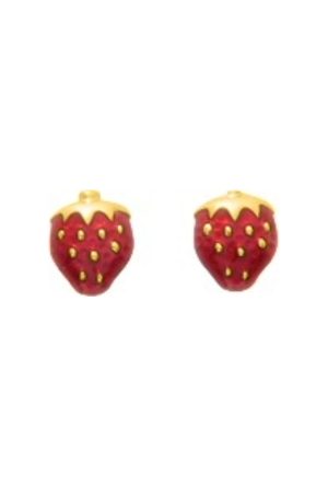 Boucles d'oreilles Enfant Fraise or 750 millièmes