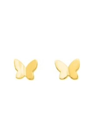 Boucles d'oreilles enfant papillon or jaune 750 millièmes