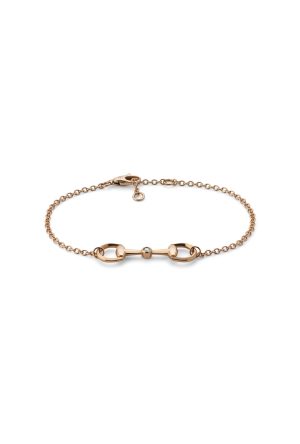 Bracelet Gucci Joaillerie Horsebit or rose 750 millièmes diamant