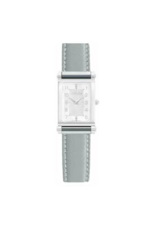 Bracelet Michel Herbelin Cuir Gris Boucle Ardillon  Acier Inoxydable