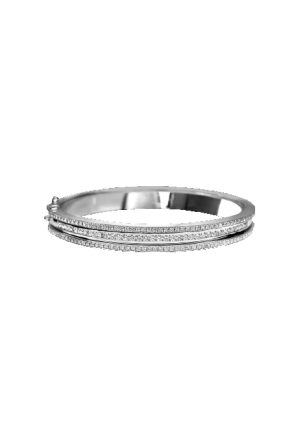 Bracelet Jonc Flanders diamants or blanc 750 millièmes
