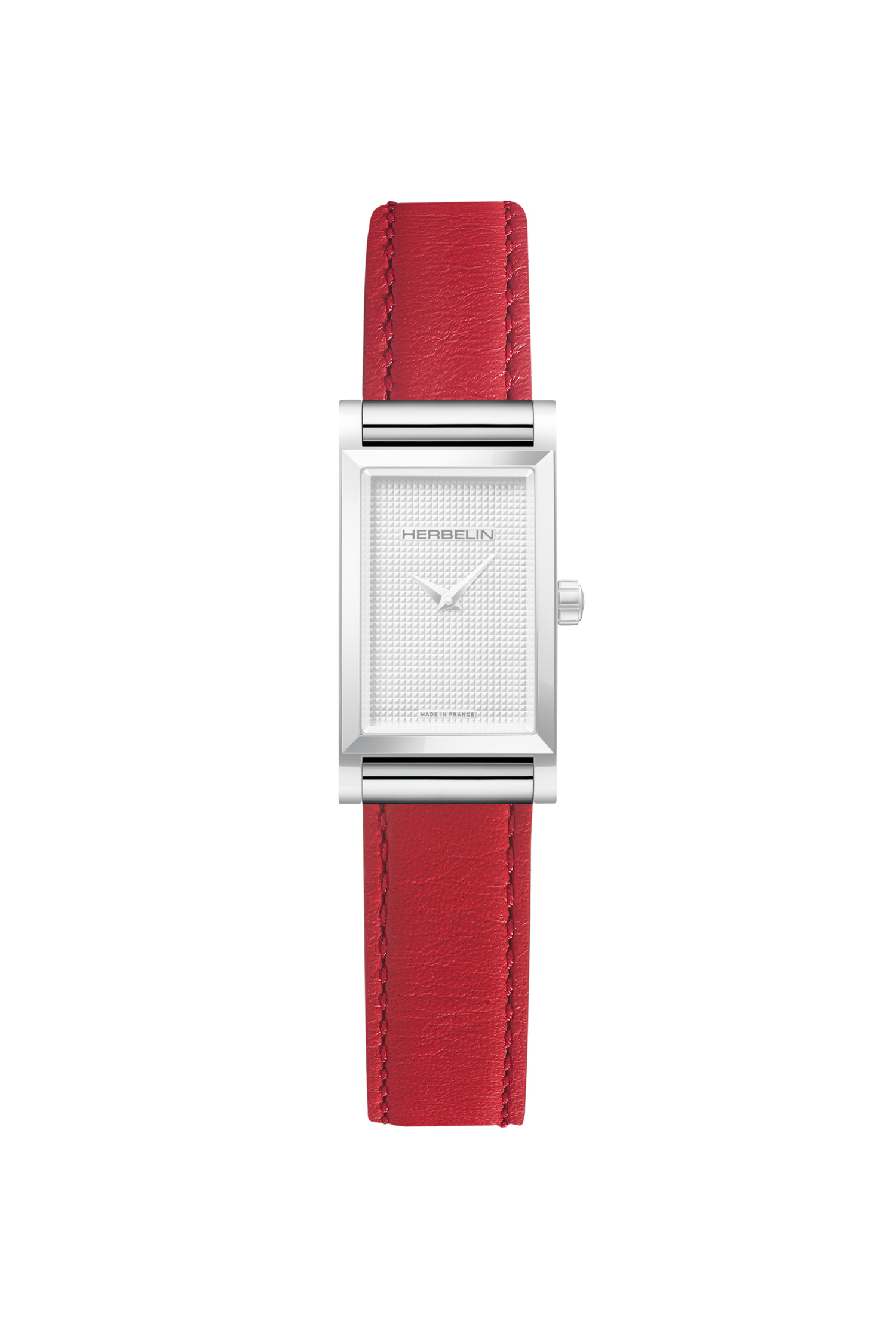 Bracelet Michel Herbelin Cuir Rouge Boucle Ardillon Acier Inoxydable