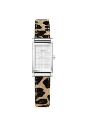 Bracelet Michel Herbelin Cuir Léopard Boucle Ardillon  Acier Inoxydable