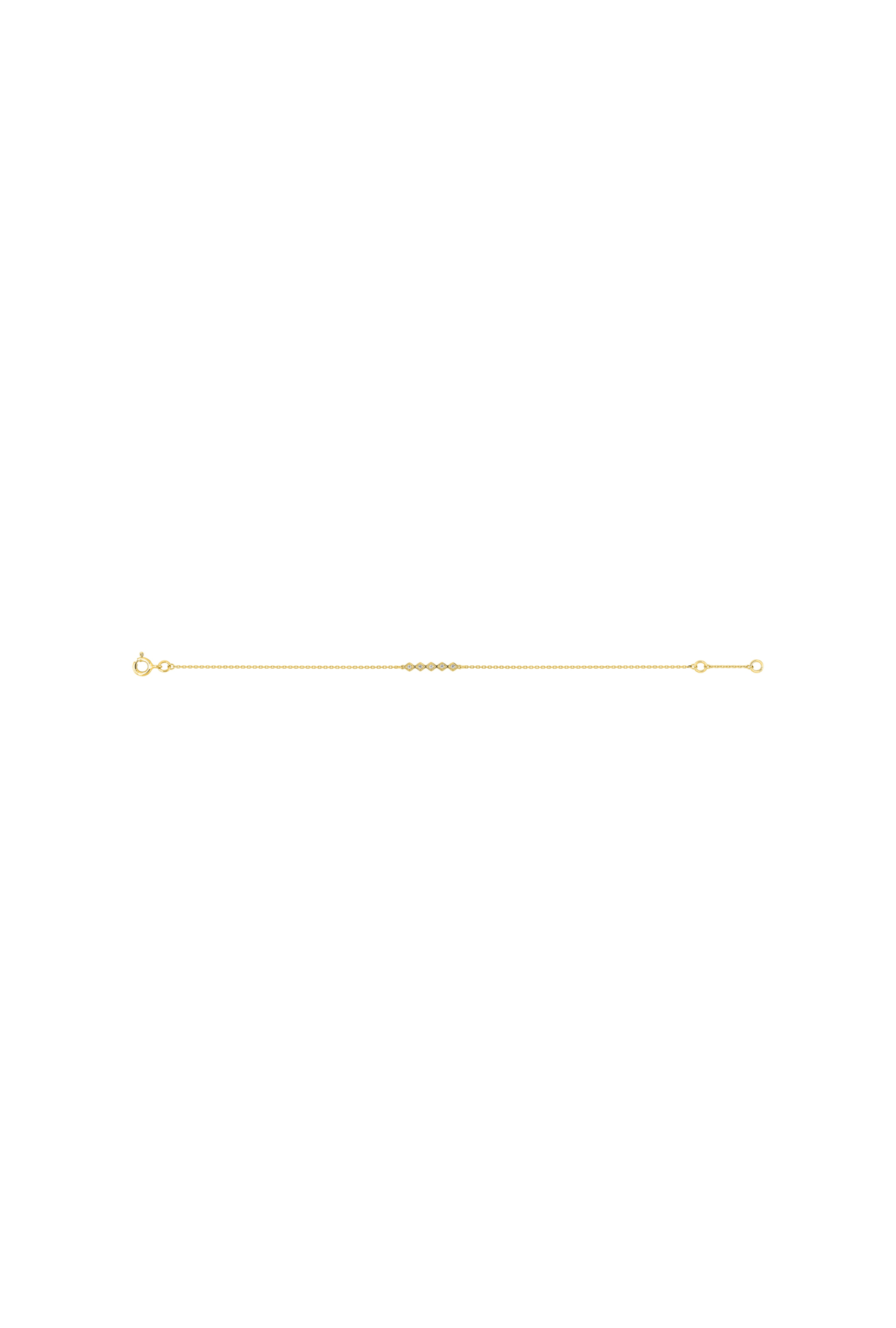 Bracelet motifs diamants or jaune 750 millièmes