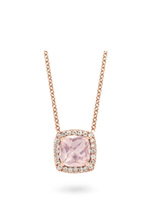 Collier Etna quartz rose One More joaillerie or rose 750 millièmes