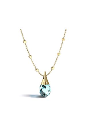Collier Eviana topaze bleue petit modèle or jaune 750 millièmes