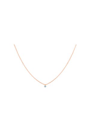 Collier Solitaire La Brune & La Blonde Diamant Or Rose
