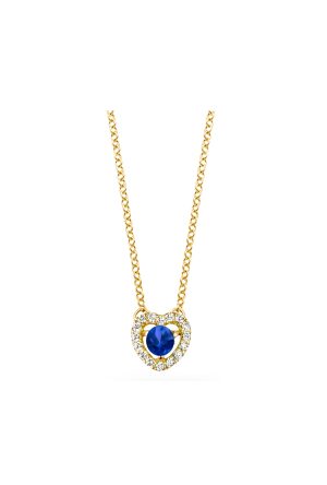 Collier Salina saphir bleu diamants One More joaillerie or jaune 750 millièmes