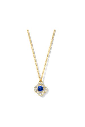 Collier Salina trèfle saphir bleu One more joaillerie or jaune 750 millièmes