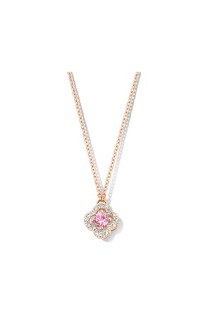 Collier Salina trèfle saphir rose One More joaillerie or rose 750 millièmes