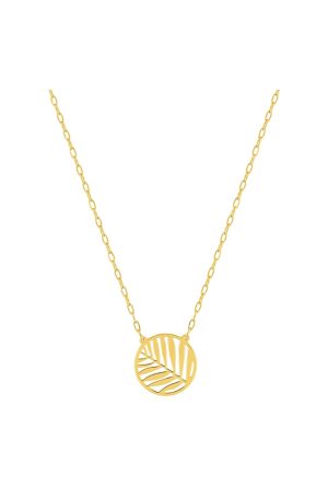 Collier Feuillage or jaune 750 millièmes