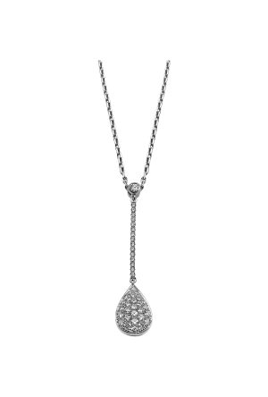 Collier Larme Flanders diamants or blanc 750 millièmes