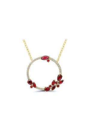 Collier Passionata rubis diamants or jaune 750 millièmes