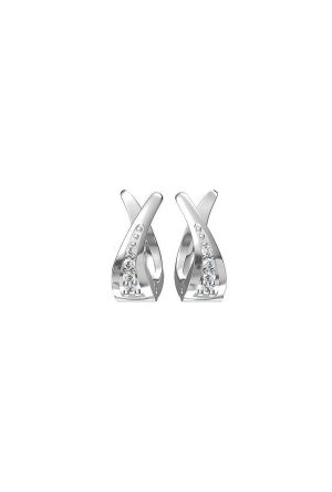 Créoles diamants or blanc 750 millièmes