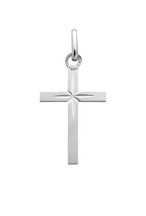 Croix à l'étoile or blanc 750 millièmes Augis