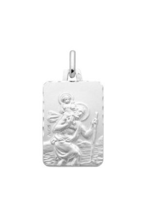 Médaille Saint Christophe or blanc 750 millièmes Augis