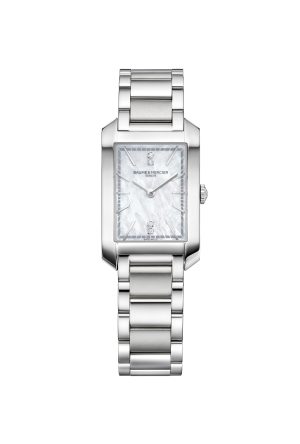 Montre Baume Et Mercier Hampton Acier Inoxydable Nacre Diamants