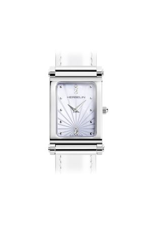 Boîtier Montre Michel Herbelin Antarès Acier Inoxydable Quartz Nacre Diamants