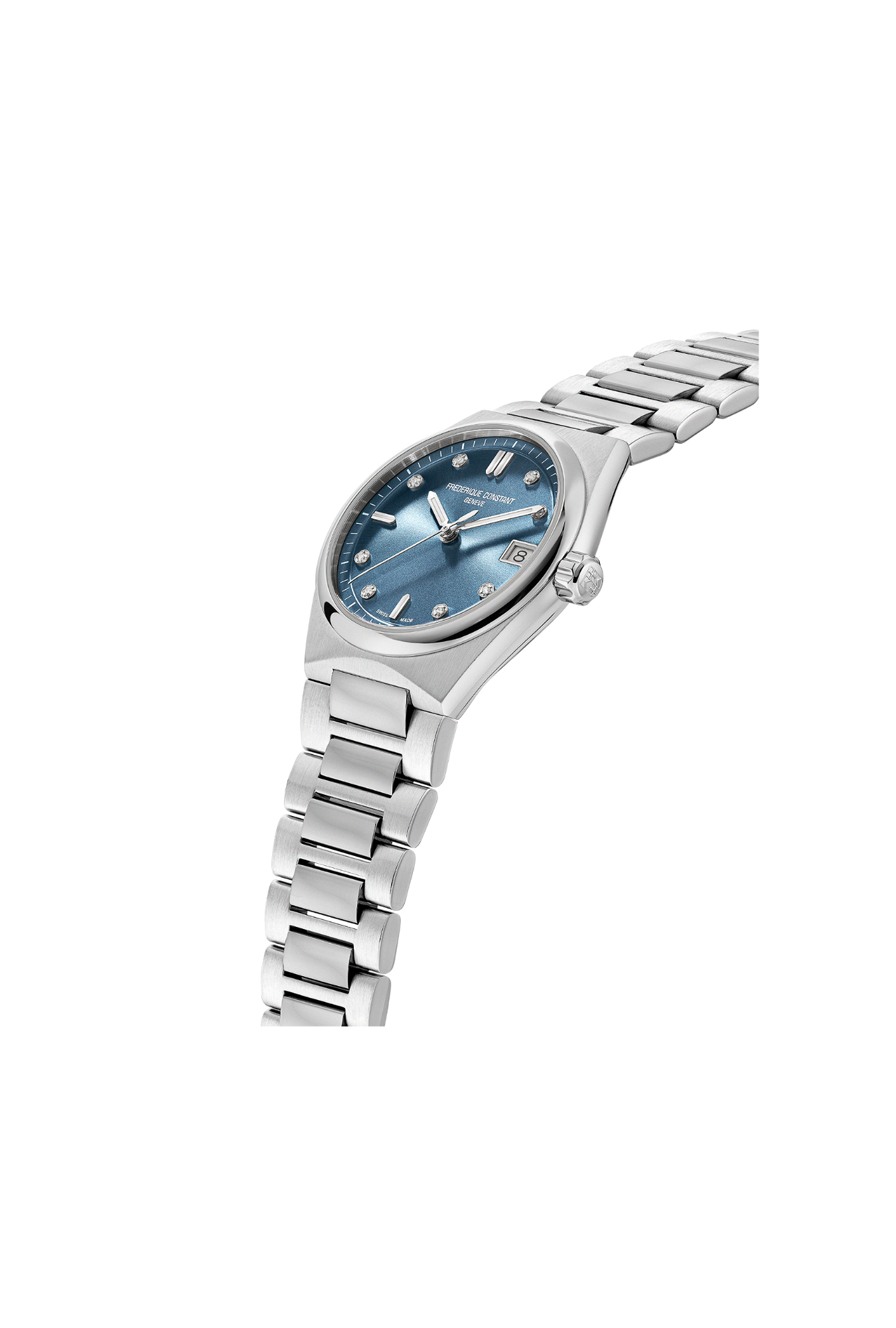 Montre Frédérique Constant Highlife Quartz Bleu Acier Inoxydable Diamants – Image 2